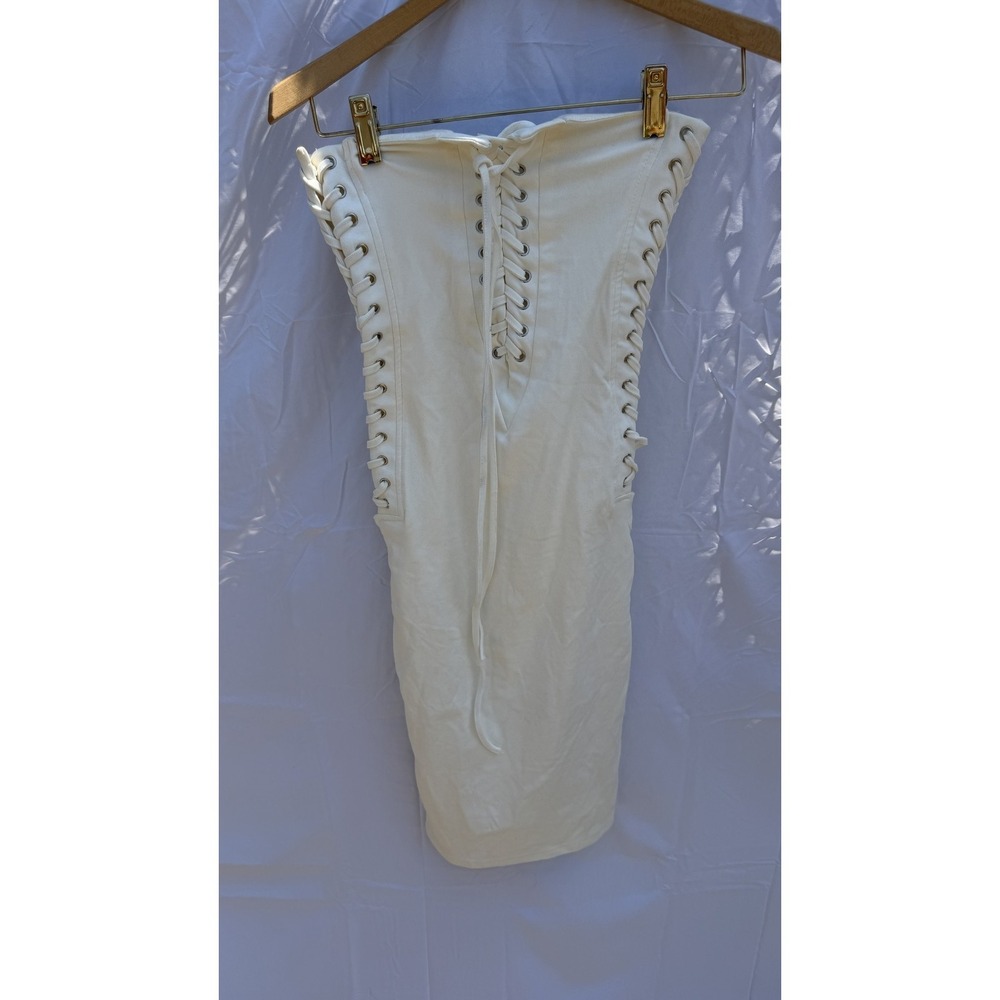 Hot & Delicious White Corset Lace-Up Mini Dress Women's Size‎ S